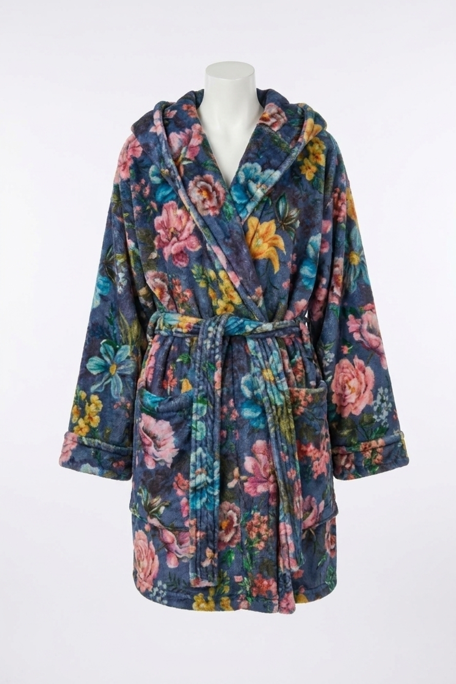 NEW JOHNNY WAS ollie short cozy robe in blue